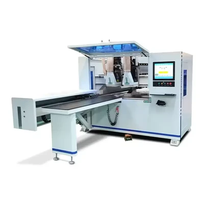 Machine de découpe automatique de portes en bois 4- de haute précision, scie horizontale CNC à quatre côtés